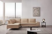 Taupe leather contemporary sectional w/ low profile by Beverly Hills additional picture 5
