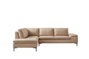 Taupe leather contemporary sectional w/ low profile by Beverly Hills additional picture 6