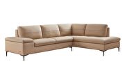 Taupe leather contemporary sectional w/ low profile by Beverly Hills additional picture 3