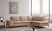 Taupe leather contemporary sectional w/ low profile by Beverly Hills additional picture 4