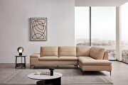 Taupe leather contemporary sectional w/ low profile by Beverly Hills additional picture 5