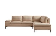 Taupe leather contemporary sectional w/ low profile by Beverly Hills additional picture 6