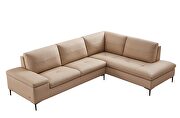 Taupe leather contemporary sectional w/ low profile by Beverly Hills additional picture 7