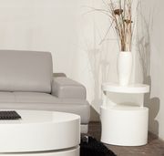 White gloss oval modern coffee table by Beverly Hills additional picture 2