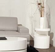 White gloss oval modern end table additional photo 2 of 1