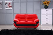 Stunning red/black sofa w/ chrome legs by Beverly Hills additional picture 2
