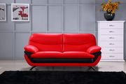 Stunning red/black sofa w/ chrome legs by Beverly Hills additional picture 3