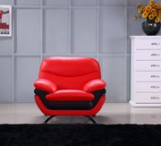 Stunning red/black sofa w/ chrome legs by Beverly Hills additional picture 4