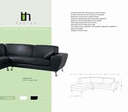 Elegant small black leather sectional sofa by Beverly Hills additional picture 2