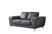 Gray ultra-contemporary loveseat w/ metal legs by Beverly Hills additional picture 2