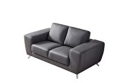 Gray ultra-contemporary loveseat w/ metal legs by Beverly Hills additional picture 3