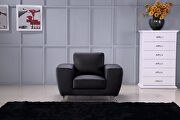 Black ultra-contemporary sofa w/ metal legs by Beverly Hills additional picture 2