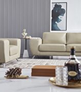 Taupe ultra-contemporary sofa w/ metal legs by Beverly Hills additional picture 5