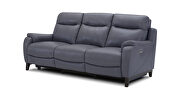 Full gray slate leather recliner sofa by Beverly Hills additional picture 2