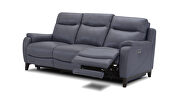 Full gray slate leather recliner sofa by Beverly Hills additional picture 3