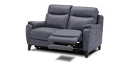 Full gray slate leather recliner loveseat by Beverly Hills additional picture 2