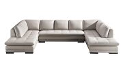 U-shape oversized smoke gray leather sectional by Beverly Hills additional picture 3