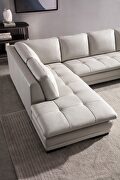 U-shape oversized smoke gray leather sectional by Beverly Hills additional picture 5