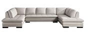 U-shape oversized smoke gray leather sectional by Beverly Hills additional picture 6