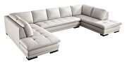 U-shape oversized smoke gray leather sectional by Beverly Hills additional picture 8