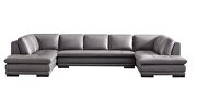 U-shape oversized dark gray leather sectional by Beverly Hills additional picture 2