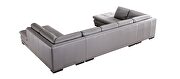 U-shape oversized dark gray leather sectional by Beverly Hills additional picture 9