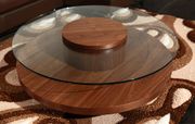Rotating glass round low-profile coffee table by Beverly Hills additional picture 2