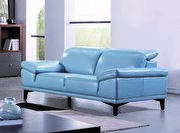 Aqua modern low-profile sofa w/ adjustable headrests additional photo 3 of 2