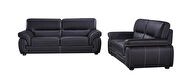 Black casual style leather couch additional photo 3 of 5