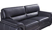 Black casual style leather couch additional photo 4 of 5