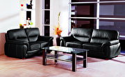 Black casual style leather couch additional photo 5 of 5