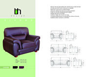 Black casual style leather couch by Beverly Hills additional picture 6