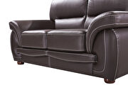 Brown casual style leather couch additional photo 2 of 5
