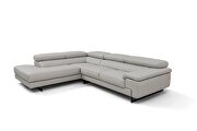 Gray low profile full Italian leather sectional by Beverly Hills additional picture 2