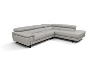 Gray low profile full Italian leather sectional by Beverly Hills additional picture 2