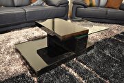 Black high-gloss swivel top coffee table by Beverly Hills additional picture 2