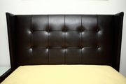 Brown bycast leather bed w/ curved tufted hb by Beverly Hills additional picture 3