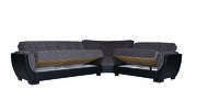 Reversible asphalt on brown pu sectional w/ storage additional photo 3 of 3