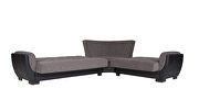 Reversible asphalt on brown pu sectional w/ storage by Casamode additional picture 4