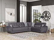 Reversible gray microfiber sectional w/ storage by Casamode additional picture 2