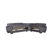 Reversible gray microfiber sectional w/ storage by Casamode additional picture 4