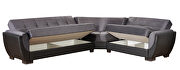 Reversible gray microfiber & black pu sectional w/ storage by Casamode additional picture 4