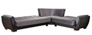 Reversible gray microfiber & black pu sectional w/ storage by Casamode additional picture 5