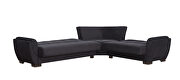 Reversible black microfiber sectional w/ storage by Casamode additional picture 2