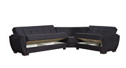 Reversible black microfiber sectional w/ storage by Casamode additional picture 3