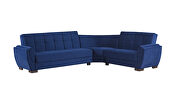 Reversible blue microfiber sectional w/ storage by Casamode additional picture 2