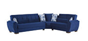 Reversible blue microfiber sectional w/ storage by Casamode additional picture 5