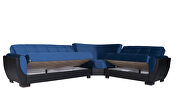 Reversible blue on black pu sectional w/ storage additional photo 3 of 3