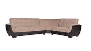Reversible sand on brown pu sectional w/ storage additional photo 2 of 3