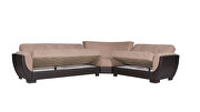 Reversible sand on brown pu sectional w/ storage additional photo 3 of 3